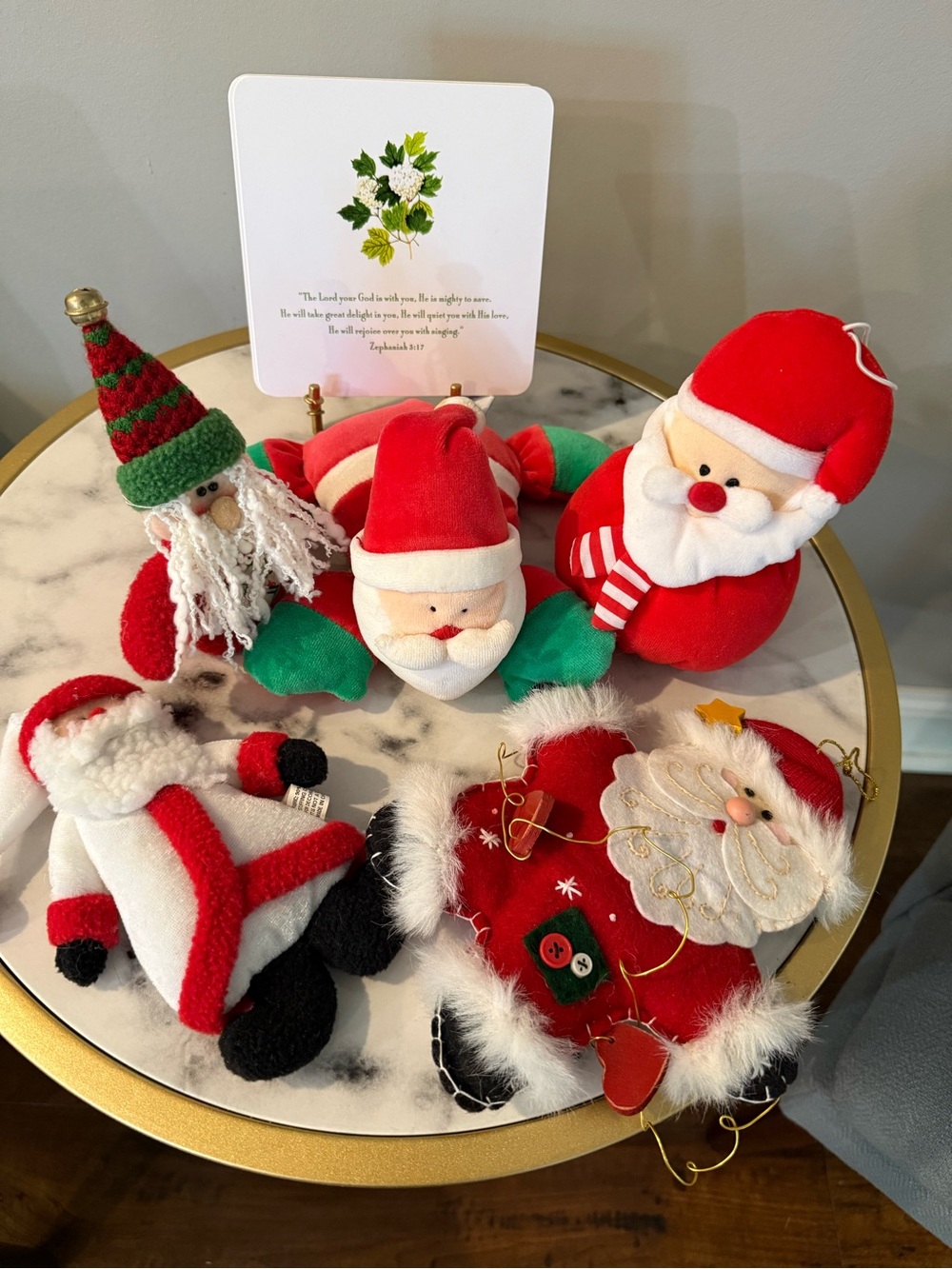 Plush Santa Christmas Ornaments